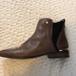 Brown leather boots